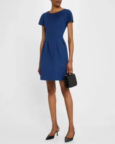 Emporio Armani Pleated Fit-&-Flare Mini Dress | Thumbnail 4 Emporio Armani Pleated Fit-&-Flare Mini Dress | Thumbnail 4