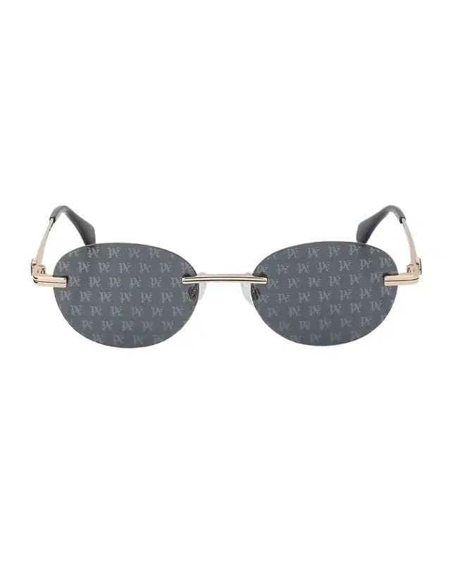 Crystal Metal Oval Sunglasses