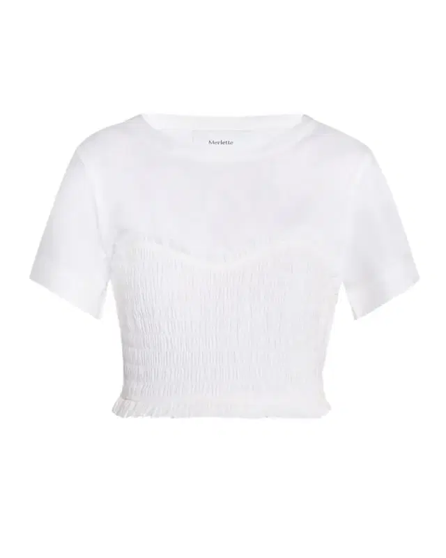 Shel Smocked Ruffle Cotton Top
