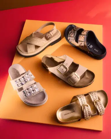 1774 Birkenstock Arizona Snake-Embossed Dual-Buckle Slide Sandals | Thumbnail 4
