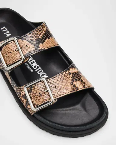 1774 Birkenstock Arizona Snake-Embossed Dual-Buckle Slide Sandals | Thumbnail 5
