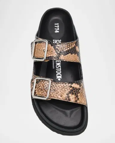1774 Birkenstock Arizona Snake-Embossed Dual-Buckle Slide Sandals | Thumbnail 6