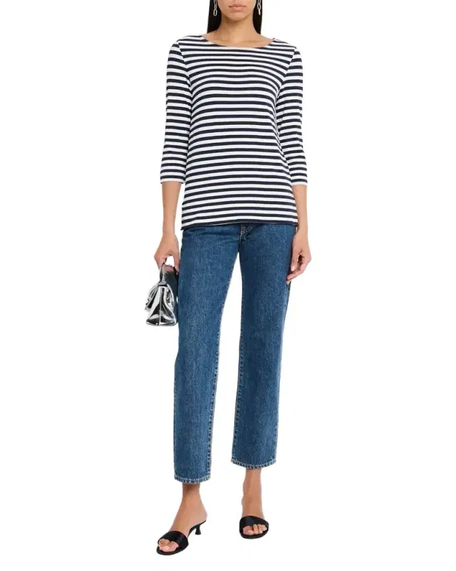 Soft Touch Boatneck Striped Jersey T-Shirt