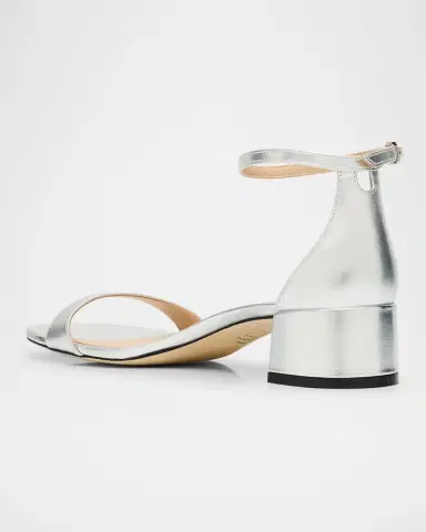 Stuart Weitzman Nudist Metallic Ankle-Strap Sandals | Thumbnail 3 Stuart Weitzman Nudist Metallic Ankle-Strap Sandals | Thumbnail 3