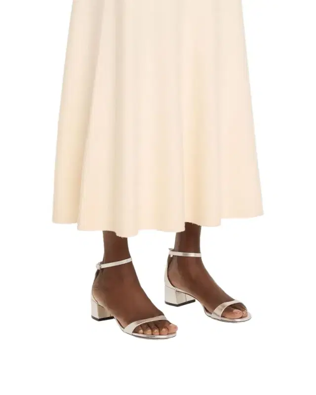 Stuart Weitzman Nudist Metallic Ankle-Strap Sandals