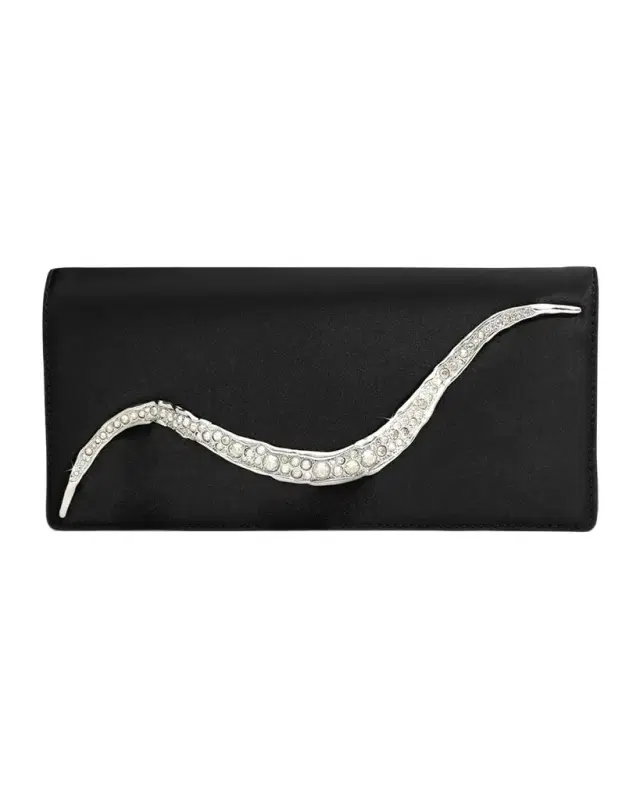 Alexis Bittar Crystal Curve Recycled Satin Clutch Bag