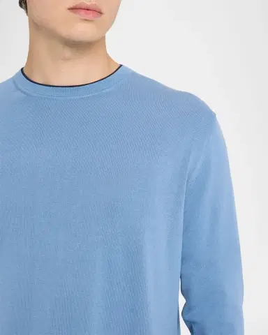 Canali Men 's Cotton Tipped Crewneck Sweater | Thumbnail 5