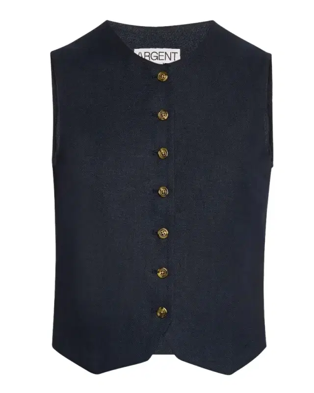 Basketweave Linen Waistcoat