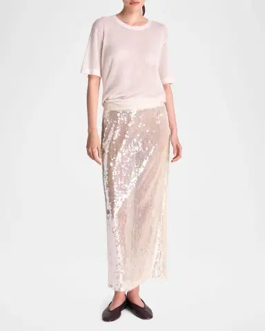 TWP Sylkie Sequined Sheer Midi Skirt | Thumbnail 2