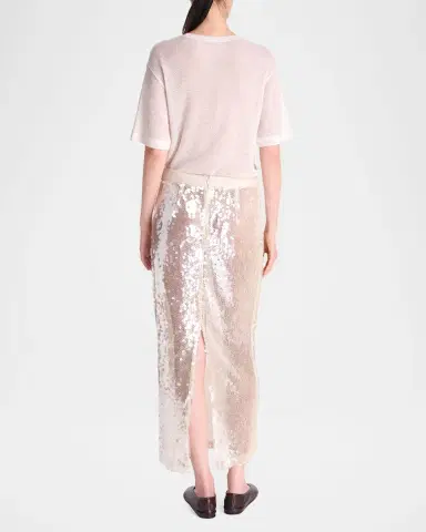 TWP Sylkie Sequined Sheer Midi Skirt | Thumbnail 3