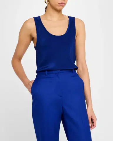 Argent Scoop-Neck Silk Charmeuse Tank | Thumbnail 3