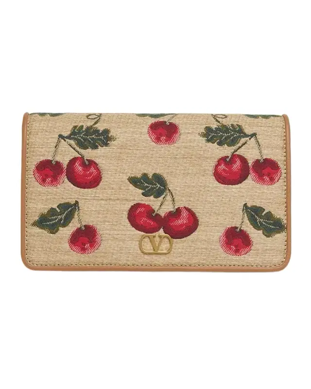 VLOGO Signature Mini Cherries Jacquard Shoulder Bag