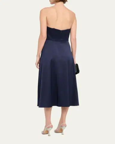 Aidan Mattox Strapless Bow-Front Stretch Mikado Midi Dress | Thumbnail 3 Aidan Mattox Strapless Bow-Front Stretch Mikado Midi Dress | Thumbnail 3
