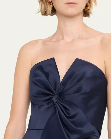 Aidan Mattox Strapless Bow-Front Stretch Mikado Midi Dress | Thumbnail 5 Aidan Mattox Strapless Bow-Front Stretch Mikado Midi Dress | Thumbnail 5
