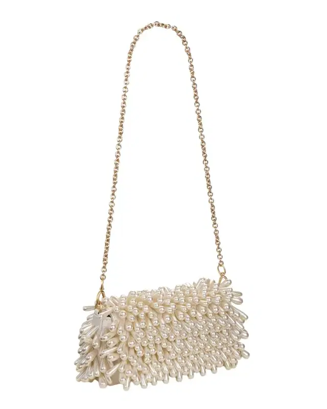 Perla Pearly Beaded Shoulder Bag