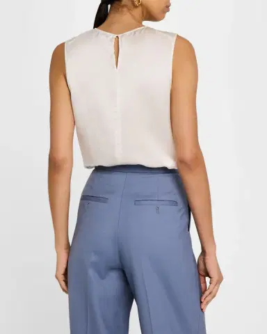 Argent Sleeveless Silk Charmeuse Tank | Thumbnail 3