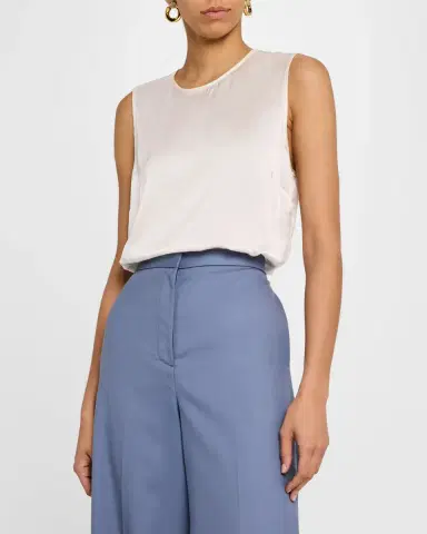 Argent Sleeveless Silk Charmeuse Tank | Thumbnail 4