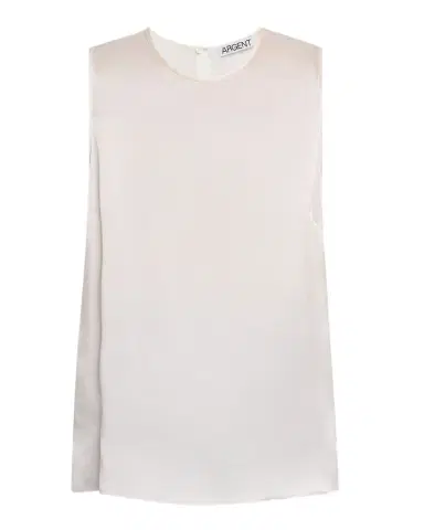 Argent Sleeveless Silk Charmeuse Tank | Thumbnail 1