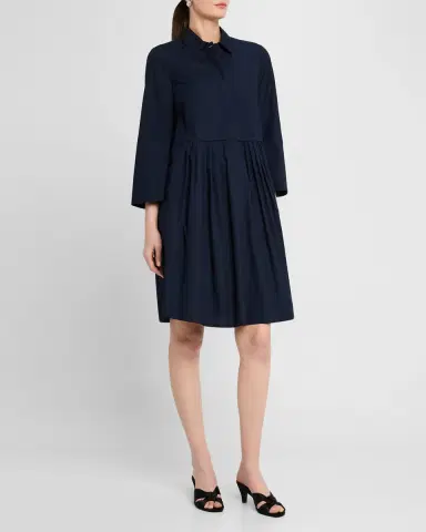 Emporio Armani Pleated Cotton Poplin Shirtdress | Thumbnail 4 Emporio Armani Pleated Cotton Poplin Shirtdress | Thumbnail 4