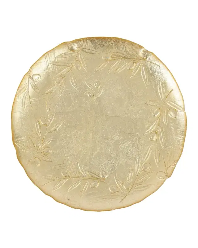 Vietri Moon Glass Olive Round Platter