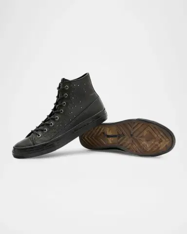 JOHN VARVATOS Men's Vulc Studded Leather Mid-Top Sneakers | Thumbnail 3 JOHN VARVATOS Men's Vulc Studded Leather Mid-Top Sneakers | Thumbnail 3
