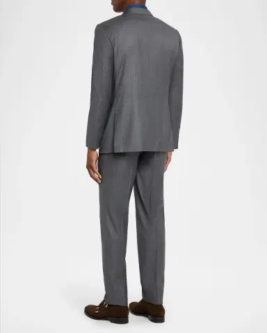 Canali Men's Wool and Silk Tonal Plaid Two-Piece Suit | Thumbnail 3 Canali Men's Wool and Silk Tonal Plaid Two-Piece Suit | Thumbnail 3