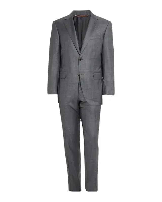 Men 's Wool and Silk Tonal Plaid Two-Piece Suit