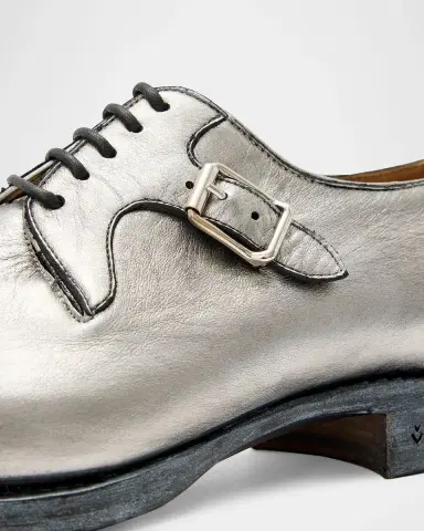 JOHN VARVATOS Men's Regent Deco Foil-Coated Leather Derby Shoes | Thumbnail 3 JOHN VARVATOS Men's Regent Deco Foil-Coated Leather Derby Shoes | Thumbnail 3