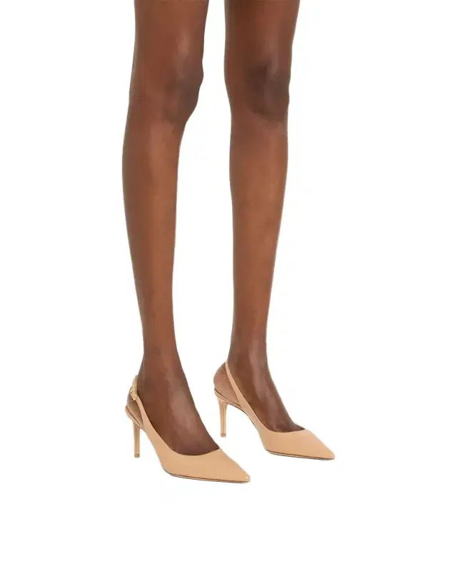 75mm Stuart Power Leather Slingback Pumps