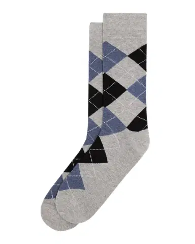 Neiman Marcus Men 's Argyle Crew Socks | Thumbnail 1