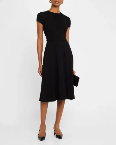 Emporio Armani Zip-Front Milano Jersey Midi Dress | Thumbnail 2