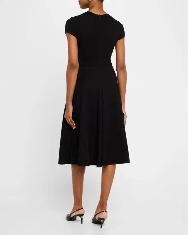 Emporio Armani Zip-Front Milano Jersey Midi Dress | Thumbnail 3