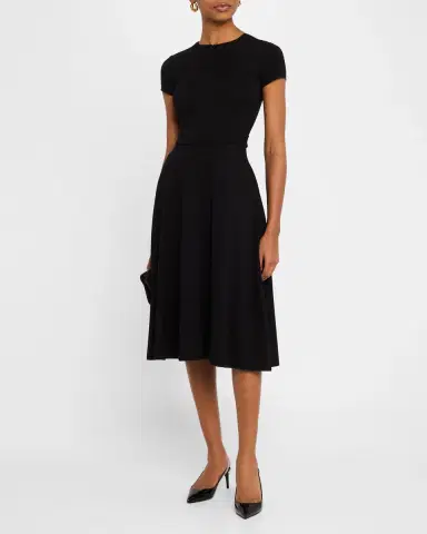 Emporio Armani Zip-Front Milano Jersey Midi Dress | Thumbnail 4