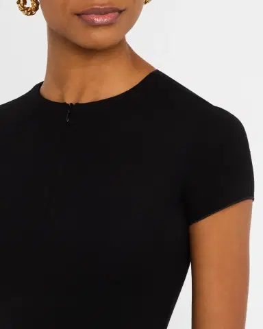 Emporio Armani Zip-Front Milano Jersey Midi Dress | Thumbnail 5