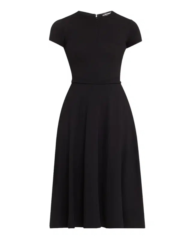 Zip-Front Milano Jersey Midi Dress