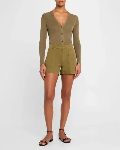 Nili Lotan Utility Cotton Gabardine Shorts | Thumbnail 2
