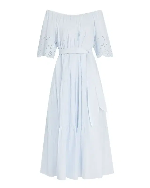 Merlette Berenson Tiered Eyelet-Embroidered Midi Dress