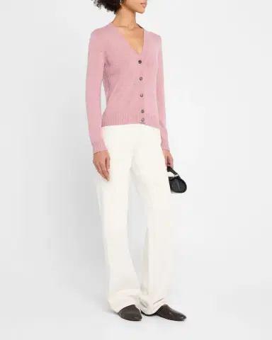 Loro Piana Parksville Baby Cashmere V-Neck Cardigan | Thumbnail 2