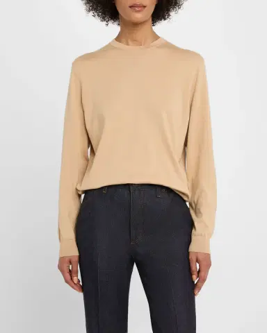 Loro Piana Ice Wish Crewneck Cotton Sweater | Thumbnail 3