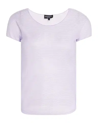 Emporio Armani Striped Scoop-Neck Viscose T-Shirt | Thumbnail 1