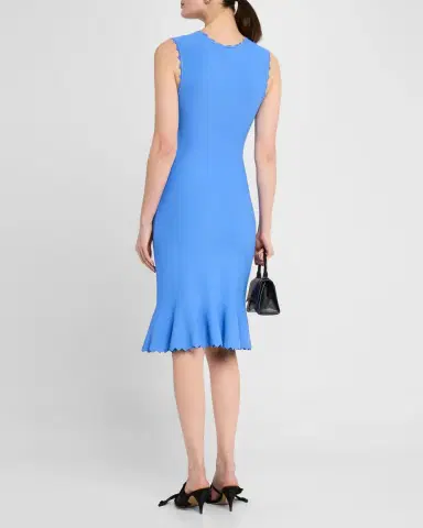Emporio Armani Sleeveless Scalloped Stretch Milano Dress | Thumbnail 3 Emporio Armani Sleeveless Scalloped Stretch Milano Dress | Thumbnail 3