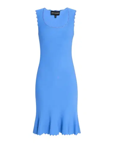 Emporio Armani Sleeveless Scalloped Stretch Milano Dress | Thumbnail 1 Emporio Armani Sleeveless Scalloped Stretch Milano Dress | Thumbnail 1