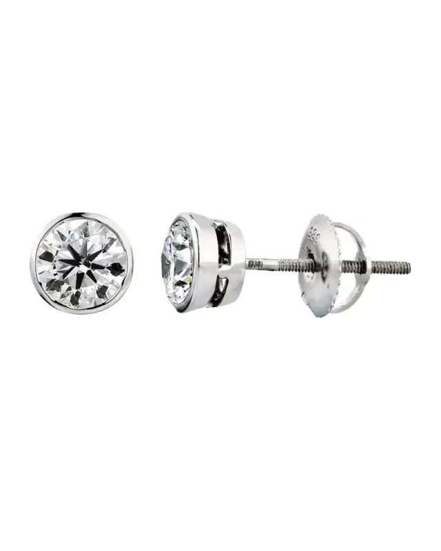 18K White Gold Diamond Stud Earrings, 1.00tcw