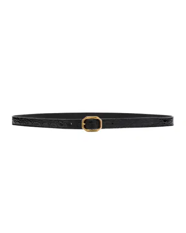 Saint Laurent Ceinture Croc-Embossed Leather Belt | Thumbnail 1