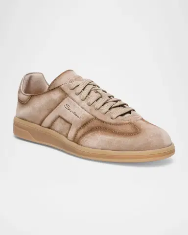 Santoni Men's DBS Oly Low-Top Suede Sneakers | Thumbnail 2 Santoni Men's DBS Oly Low-Top Suede Sneakers | Thumbnail 2
