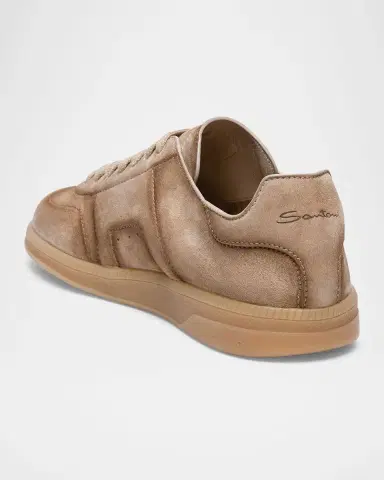 Santoni Men's DBS Oly Low-Top Suede Sneakers | Thumbnail 3 Santoni Men's DBS Oly Low-Top Suede Sneakers | Thumbnail 3