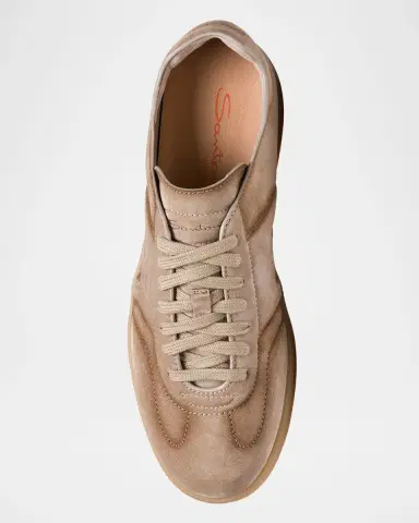 Santoni Men's DBS Oly Low-Top Suede Sneakers | Thumbnail 4 Santoni Men's DBS Oly Low-Top Suede Sneakers | Thumbnail 4