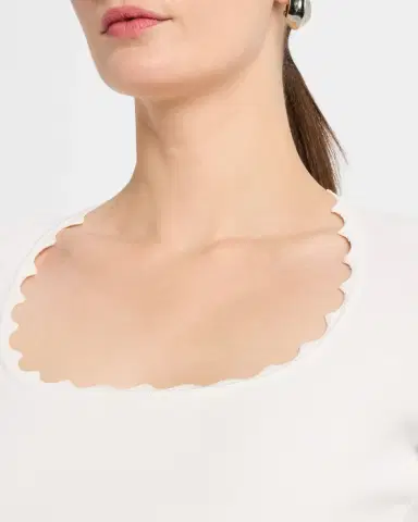 Emporio Armani Scalloped Scoop-Neck Stretch Milano Blouse | Thumbnail 5 Emporio Armani Scalloped Scoop-Neck Stretch Milano Blouse | Thumbnail 5