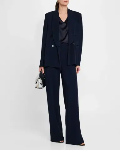 Emporio Armani Straight-Leg Pique Trousers | Thumbnail 2 Emporio Armani Straight-Leg Pique Trousers | Thumbnail 2