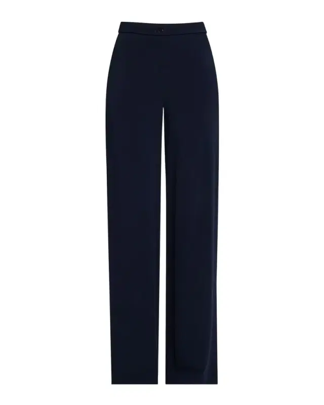 Straight-Leg Pique Trousers